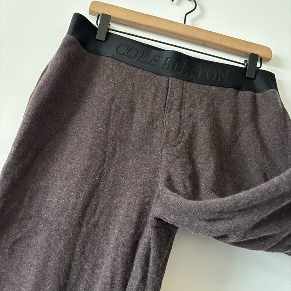 Cole Buxton Jogger Sweatpants Mens Large Brown Black Athleisure Lounge Minimal - Picture 12 of 15